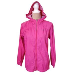 Columbia Pink Hooded Lightweight Water Resistant Jacket XL Womans